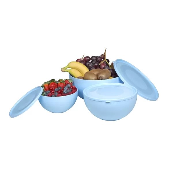 UCSAN PLASTIC Fit Round Bowl with Lid ( 3 Pcs Set ) ( 1,2 L+ 2,5 L + 4 L )