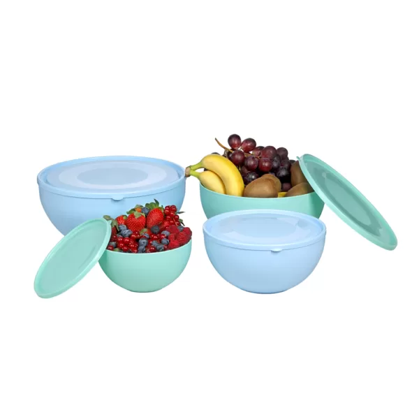 FIT ROUND BOWL WITH LID ( 4 PCS SET ) ( 1,2 L+ 2,5 L + 4 L + 6 L )