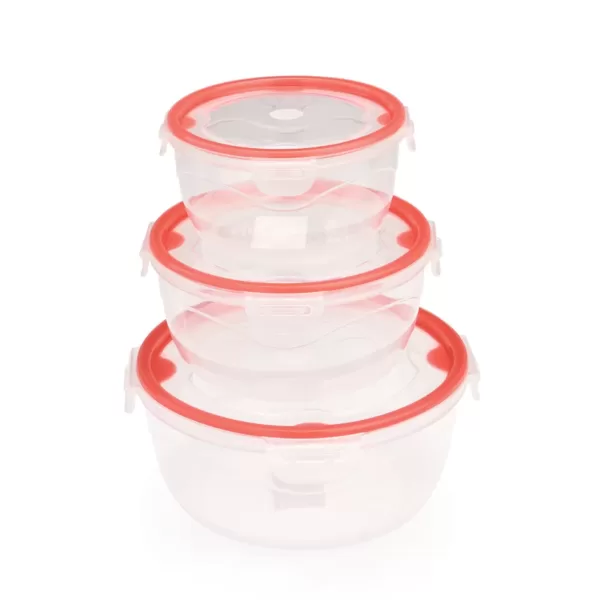 UCSAN PLASTIC Lock & Fit Round Box 3 Pcs Set ( 0,65 L + 1,1 L + 1,9 L )