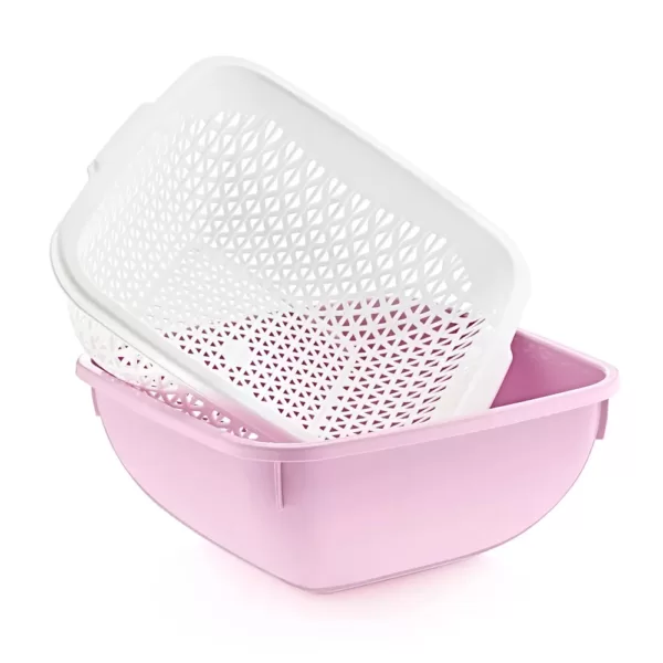 UCSAN PLASTIC Multi Purpose Small Strainer and Bowl Set (24,5 X 24,5 X 11 CM) 4 LT