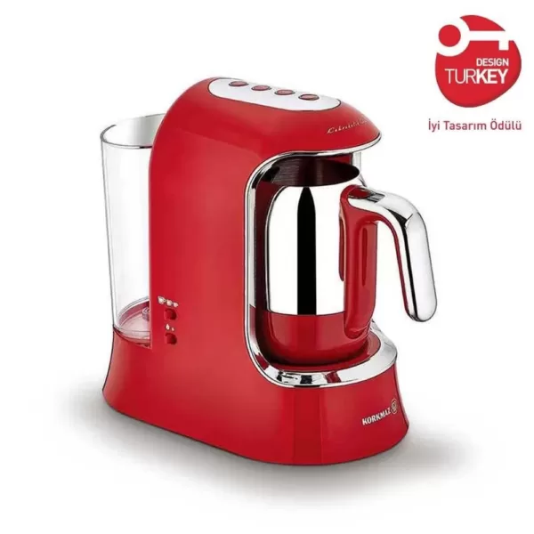 Korkmaz Kahvekolik Aqua Turkish Coffee Maker 700 Watt – Red/Chrome