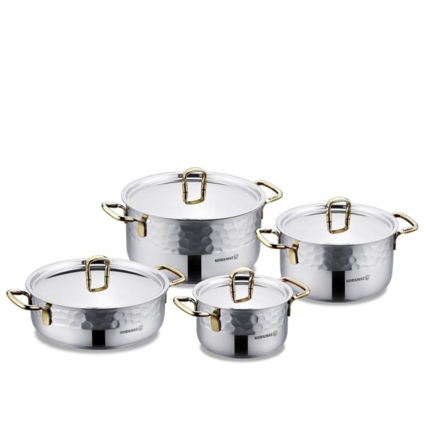 Korkmaz Erna 8 Piece Gold Cookware Set